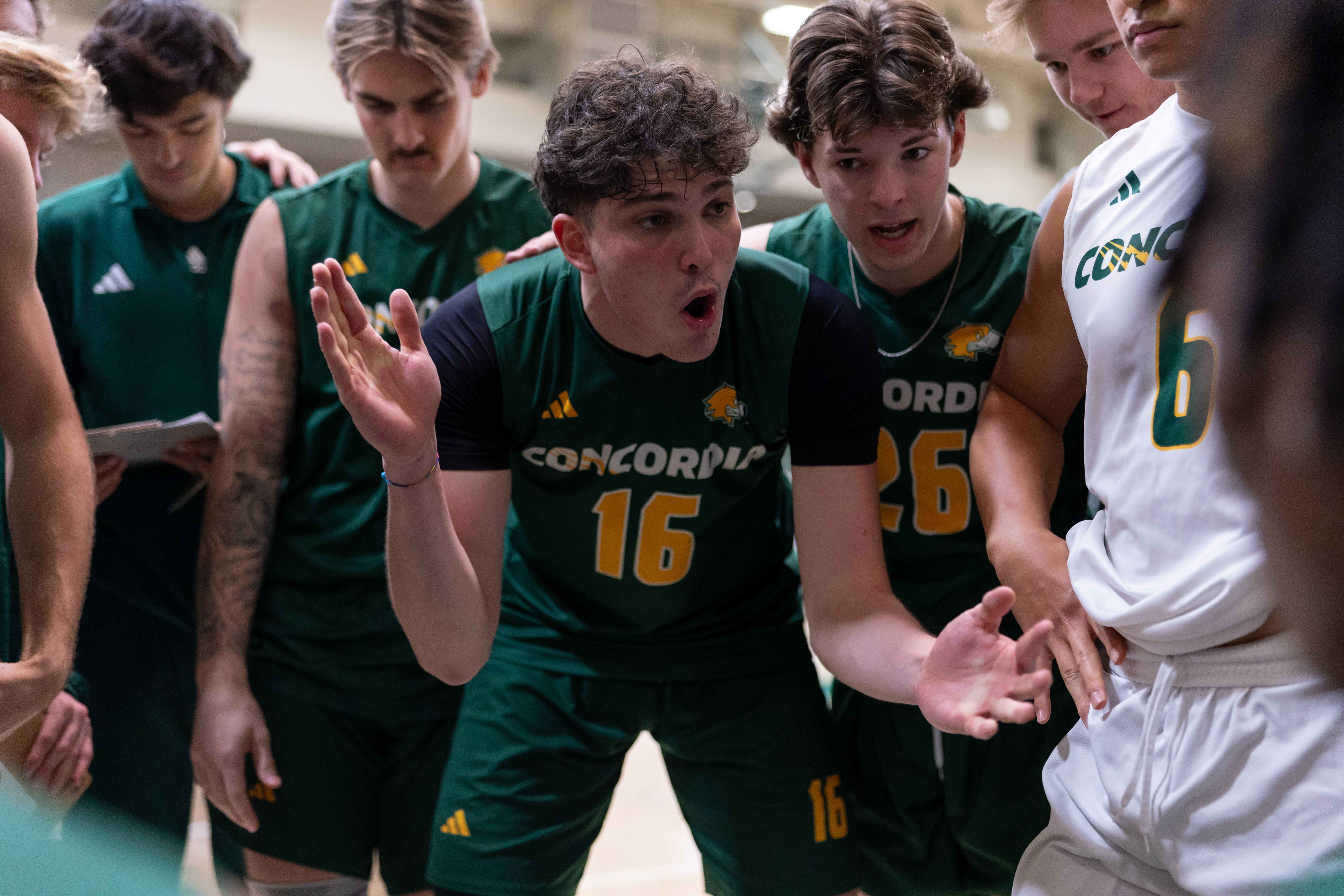 Men's Volleyball Team Hyped Up At Gametime